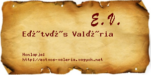 Eötvös Valéria névjegykártya